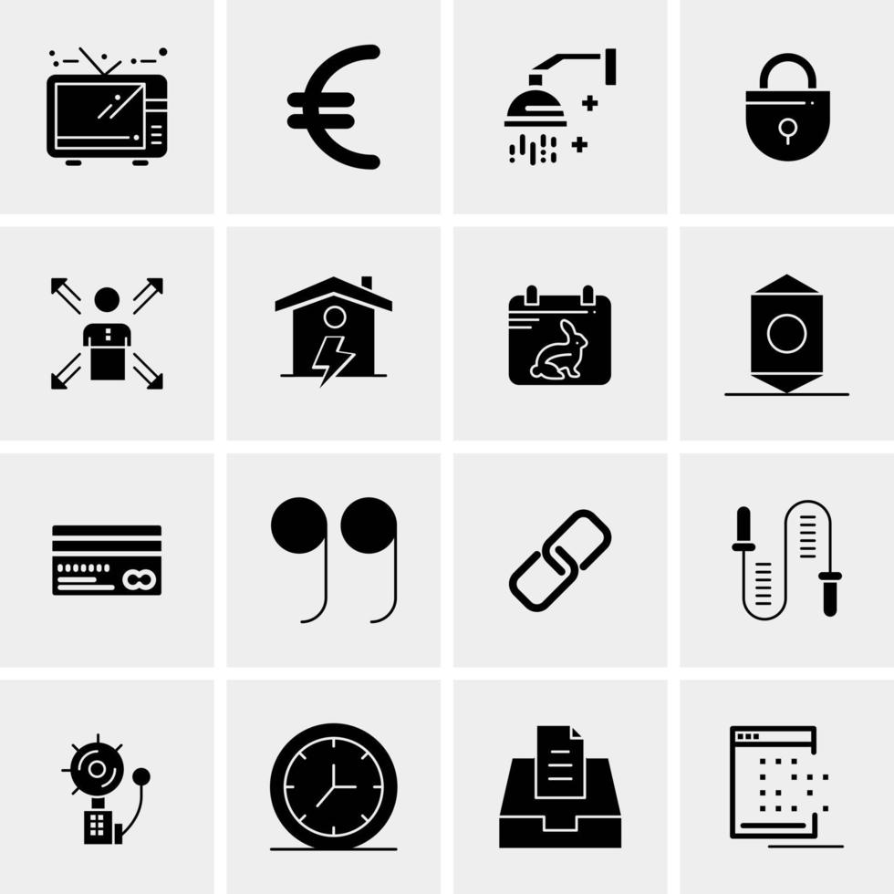 16 iconos de negocios universales vector ilustración de icono creativo para usar en proyectos relacionados con la web y dispositivos móviles