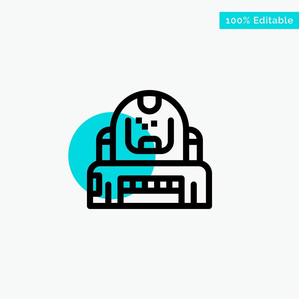Astronaut Cosmonaut Explorer Helmet Protection turquoise highlight circle point Vector icon