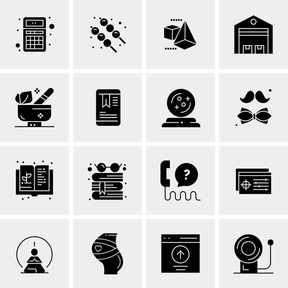 16 iconos de negocios universales vector ilustración de icono creativo para usar en proyectos relacionados con la web y dispositivos móviles