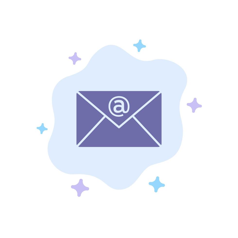 Email Inbox Mail Blue Icon on Abstract Cloud Background vector