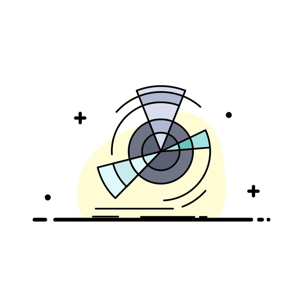 Data diagram performance point reference Flat Color Icon Vector