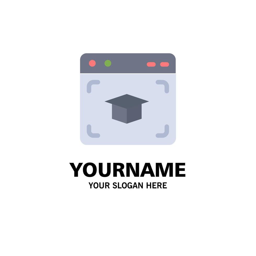 Web Cap Education Graduation Business Logo Template Flat Color vector