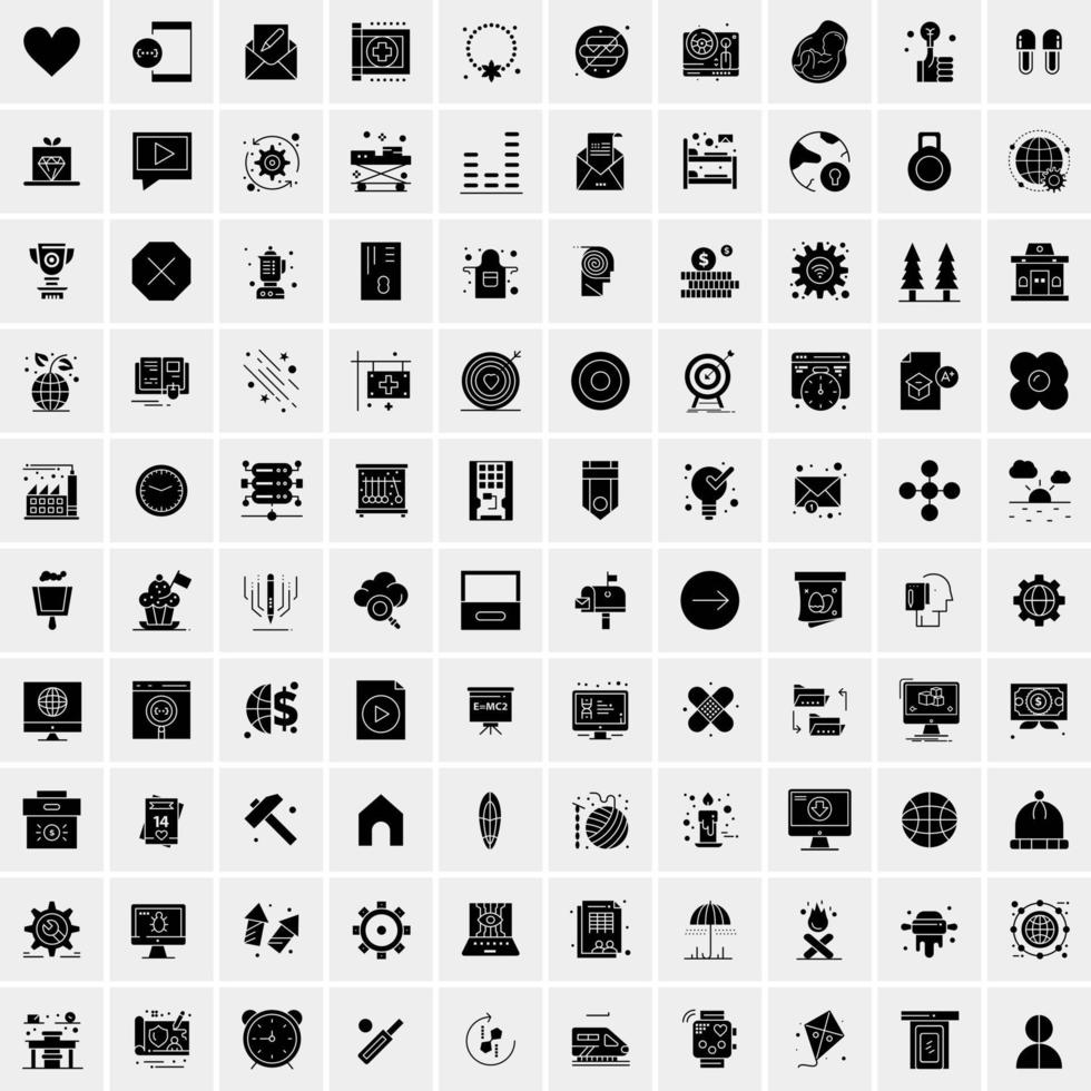 Set of 100 Universal Icons vector