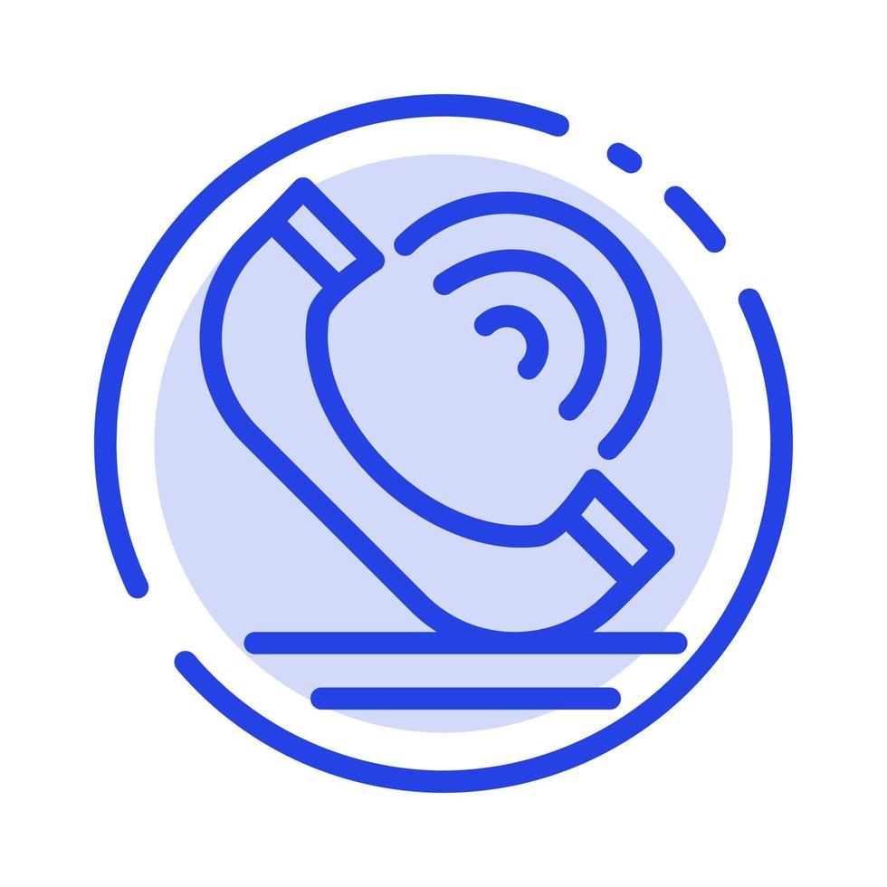 Call Communication Phone Services Blue Dotted Line Line Icon vector