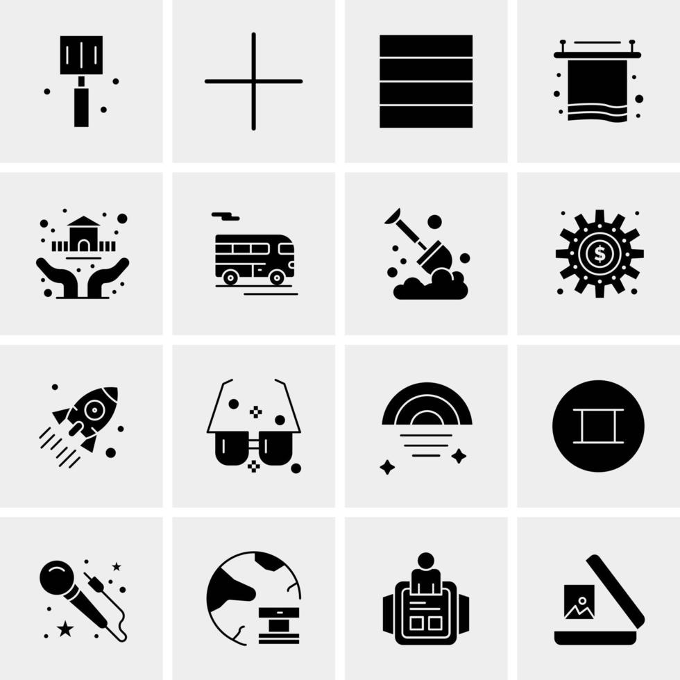 16 iconos de negocios universales vector ilustración de icono creativo para usar en proyectos relacionados con la web y dispositivos móviles