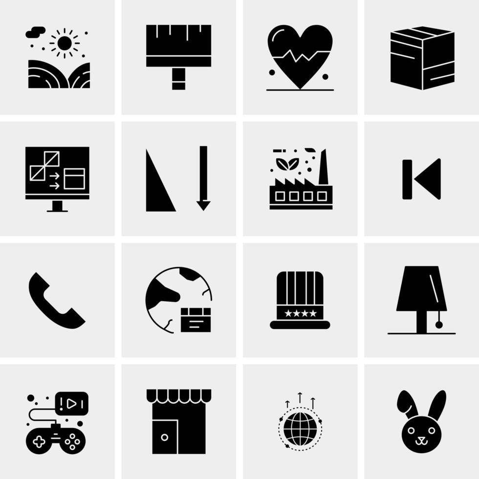 16 iconos de negocios universales vector ilustración de icono creativo para usar en proyectos relacionados con la web y dispositivos móviles