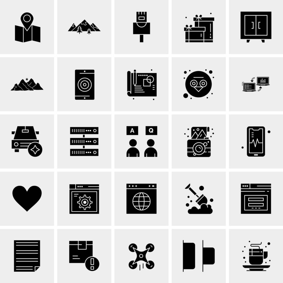 25 iconos de negocios universales vector ilustración de icono creativo para usar en proyectos relacionados con la web y dispositivos móviles