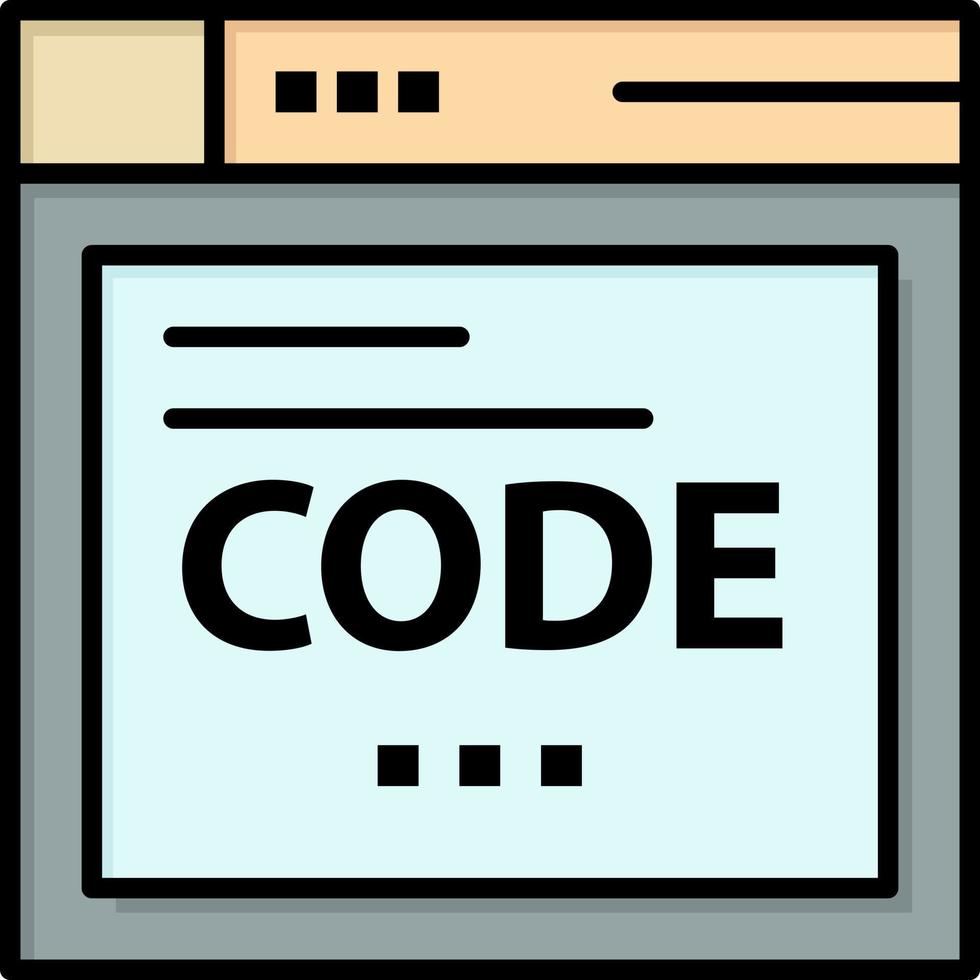 navegador internet código codificación color plano icono vector icono banner plantilla