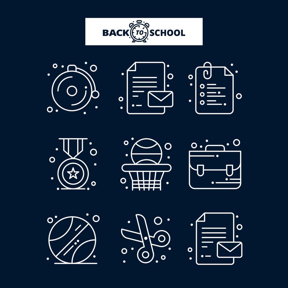 Back to School icon Education and Learning line icons set vector