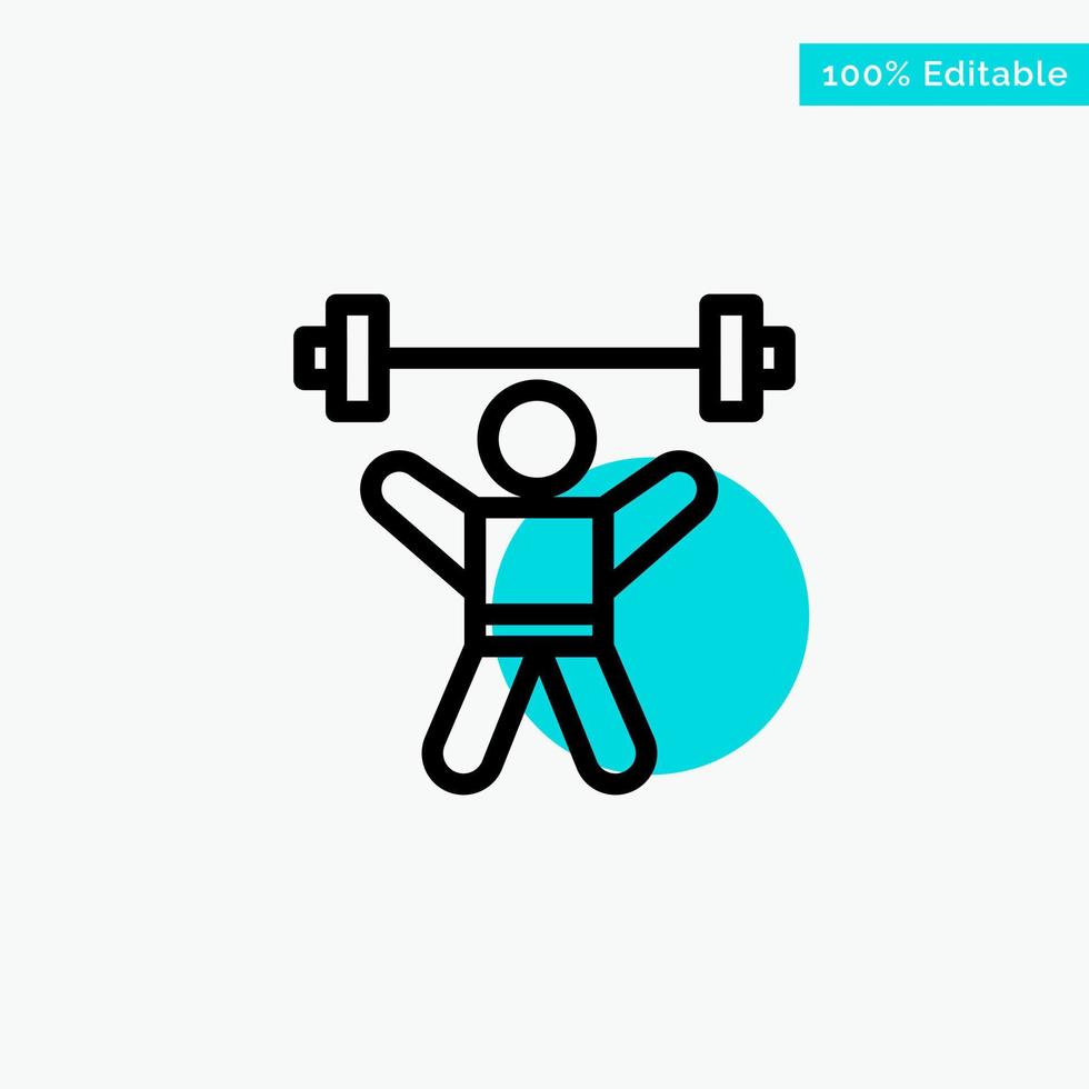 atleta atletismo avatar fitness gimnasio turquesa resaltar círculo punto vector icono