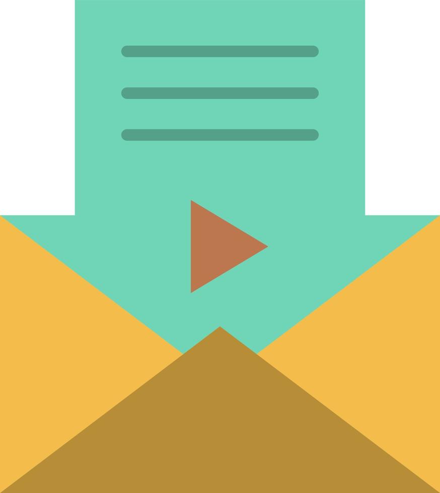Mail Message Sms Video Player  Flat Color Icon Vector icon banner Template
