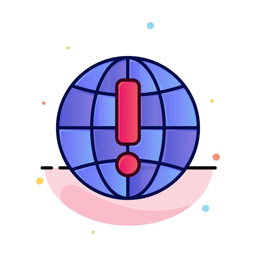 Globe Internet Browser World Abstract Flat Color Icon Template vector