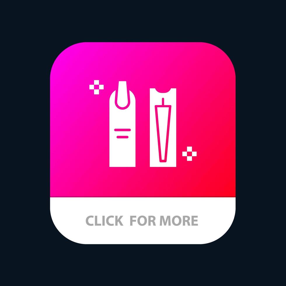 Beauty Cleaning Cosmetic Hygiene Makeup Mobile App Button Android and IOS Glyph Version vector