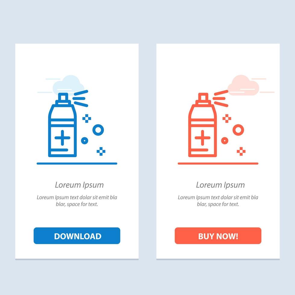 Bottle Cleaning Spray  Blue and Red Download and Buy Now web Widget Card Template vector