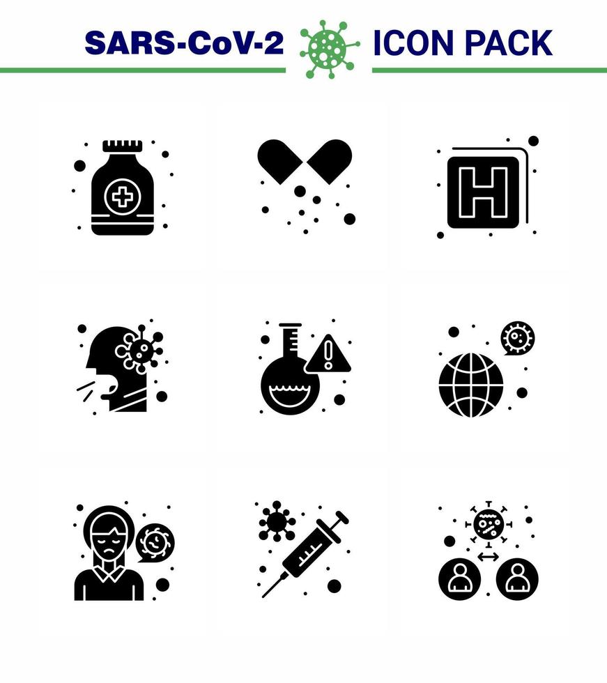 conjunto de iconos de prevención de coronavirus 2019ncov covid19 laboratorio enfermo hospital personas cuidado de la salud coronavirus viral 2019nov enfermedad vector elementos de diseño