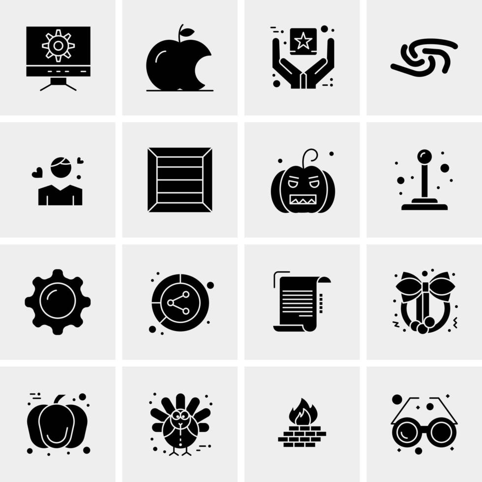 16 iconos de negocios universales vector ilustración de icono creativo para usar en proyectos relacionados con la web y dispositivos móviles