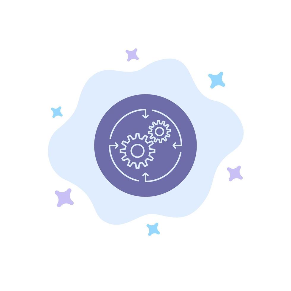 Solution Business Company Finance Structure Blue Icon on Abstract Cloud Background vector