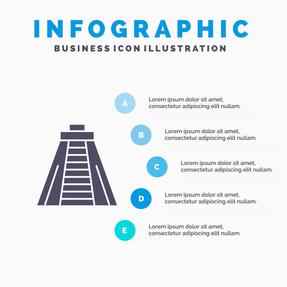 Chichen Itza Landmark Monument Infographics Presentation Template 5 Steps Presentation vector