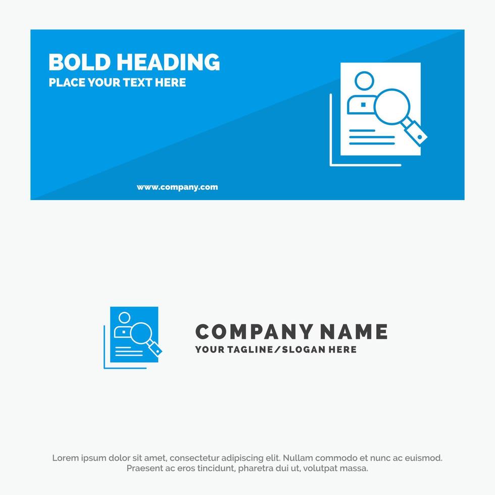 Employee Hr Human Hunting Personal Resources Resume Search SOlid Icon Website Banner and Business Logo Template vector