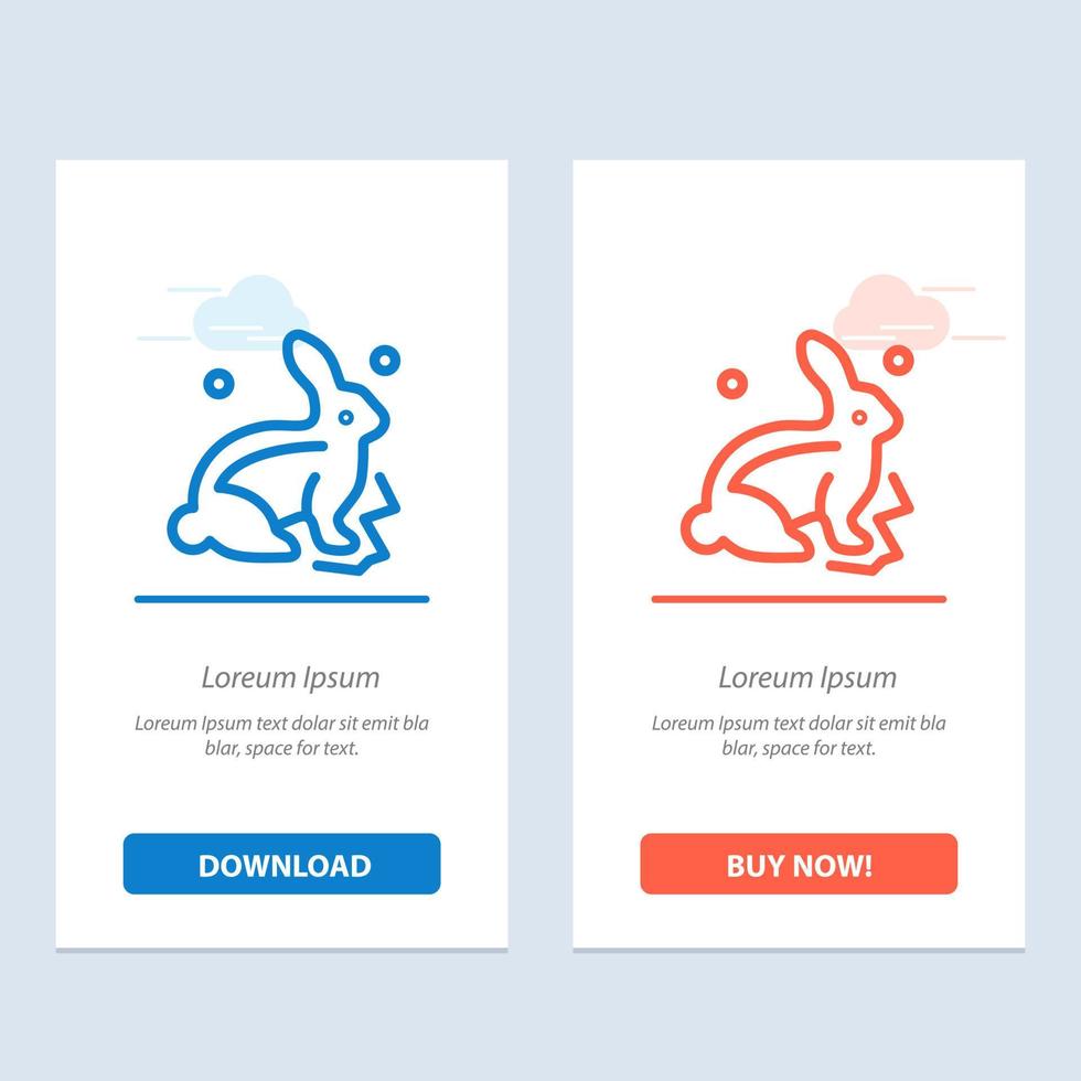 Bunny Rabbit Easter Nature  Blue and Red Download and Buy Now web Widget Card Template vector