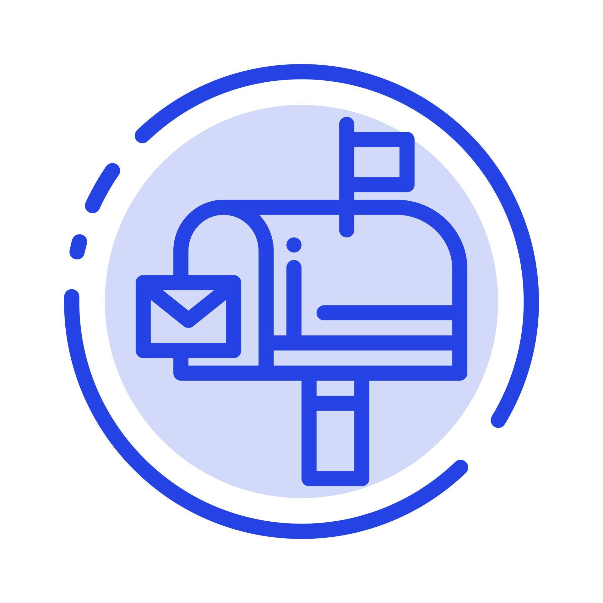 Mail Box Message Email Blue Dotted Line Line Icon 17966385 Vector Art