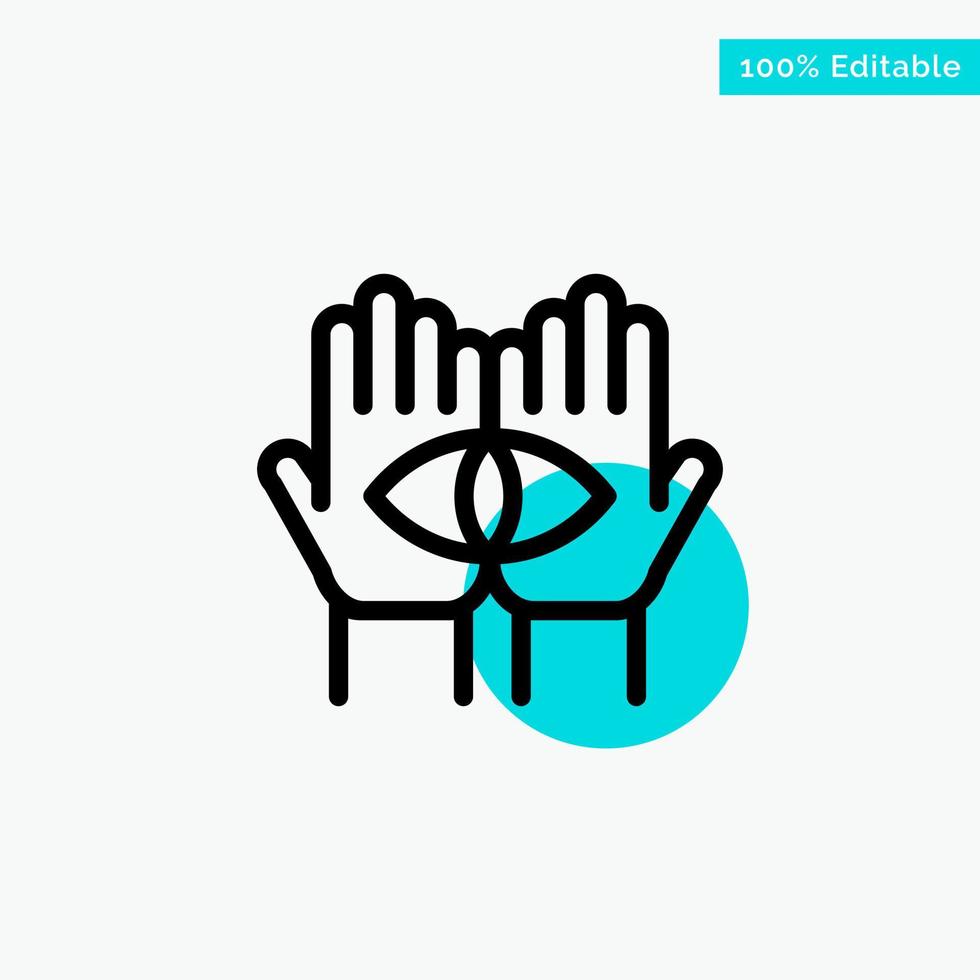 Conspiracy Destiny Medium Mystery Occult  turquoise highlight circle point Vector icon