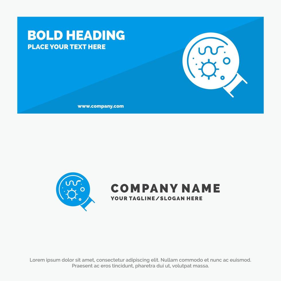 Germs Laboratory Magnifier Science SOlid Icon Website Banner and Business Logo Template vector