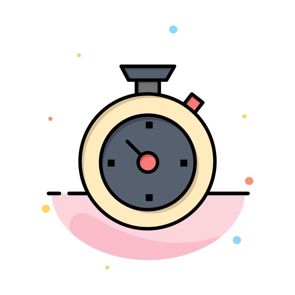 Compass Timer Time Hotel Abstract Flat Color Icon Template vector