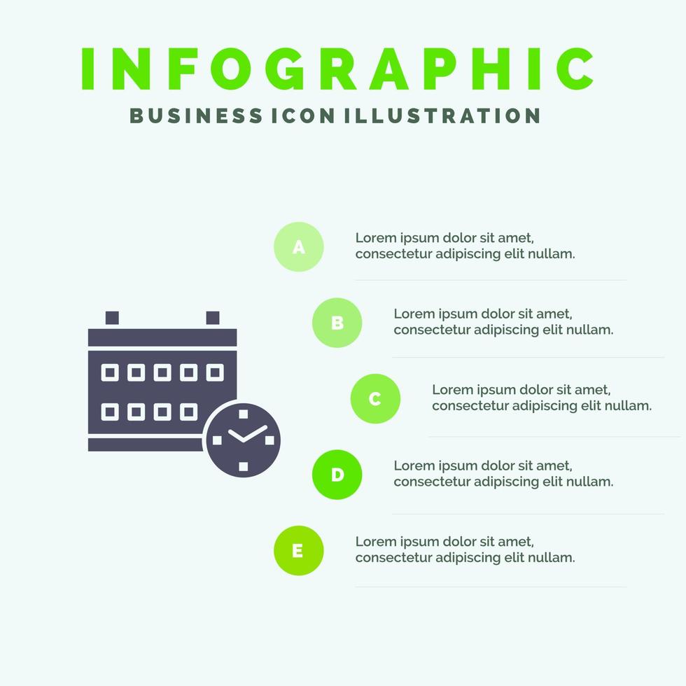 Calendar Day Date Education Infographics Presentation Template 5 Steps Presentation vector