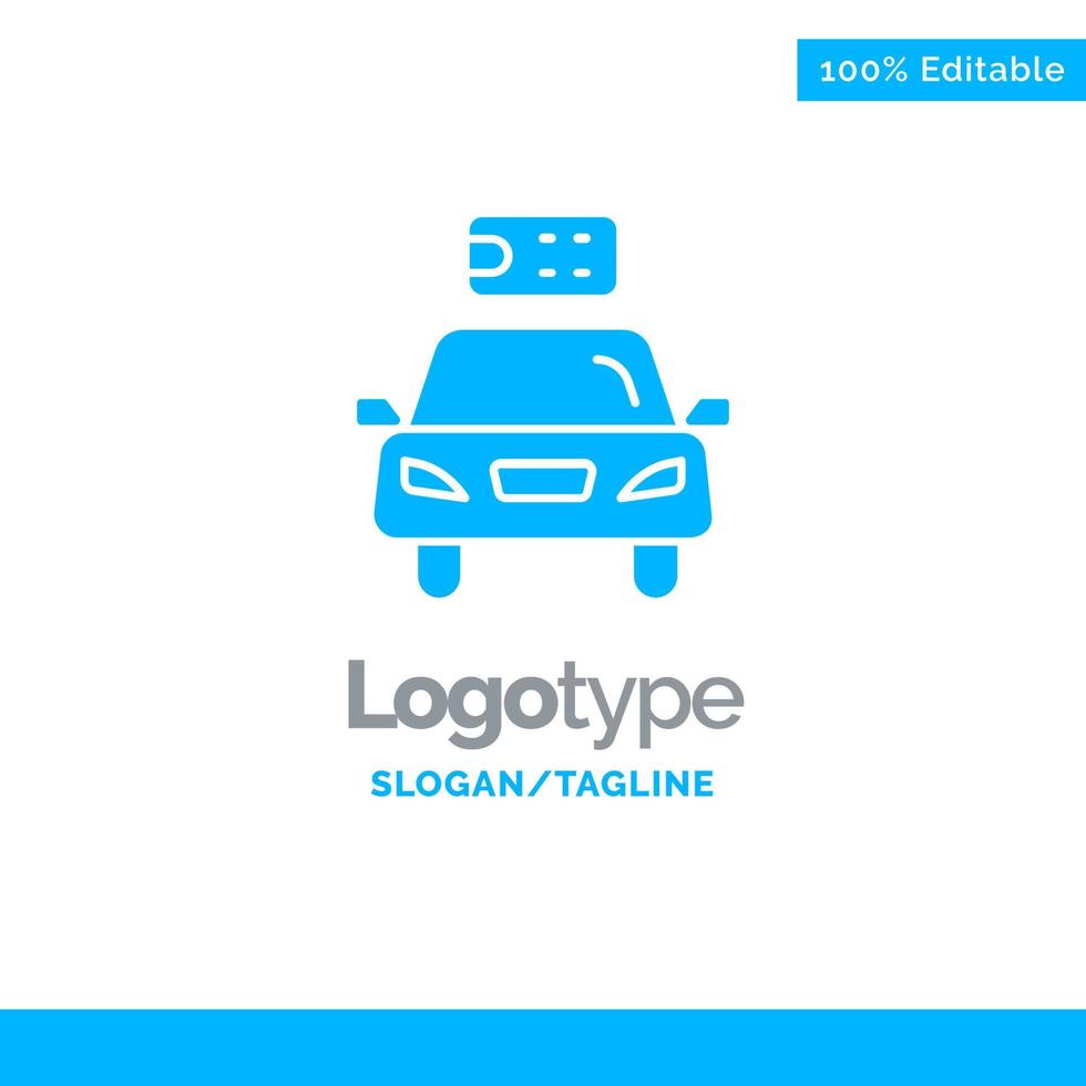 Car Ecology Electric Energy Power Blue Solid Logo Template Place for Tagline vector