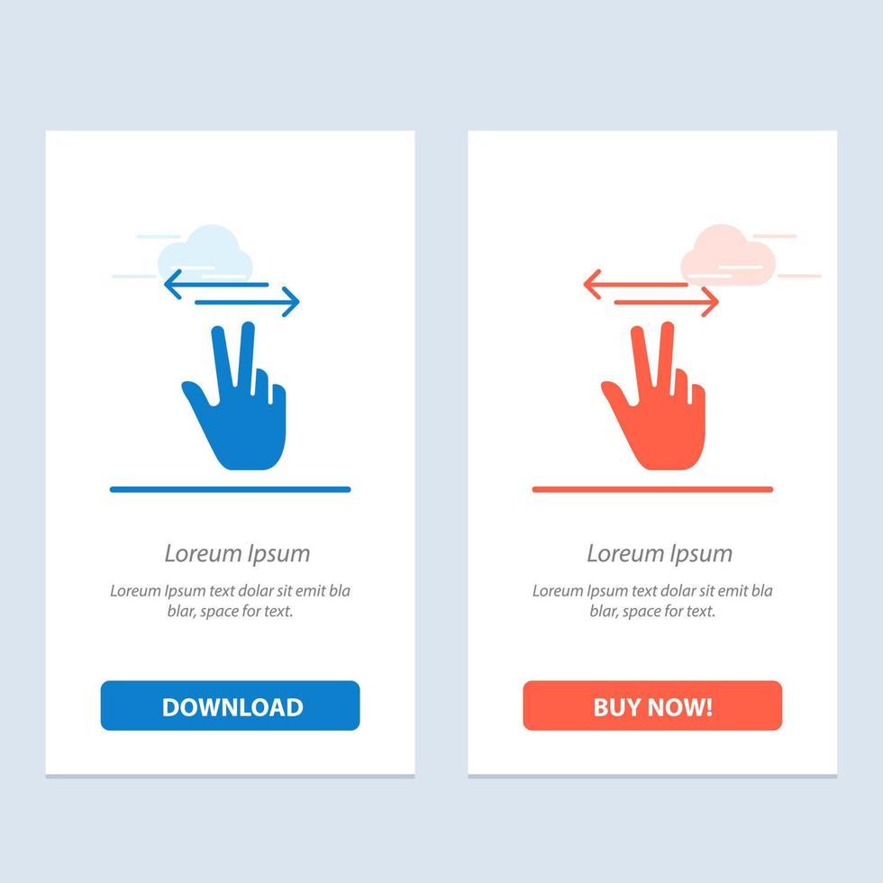 Gestures Hand Mobile Touch  Blue and Red Download and Buy Now web Widget Card Template vector