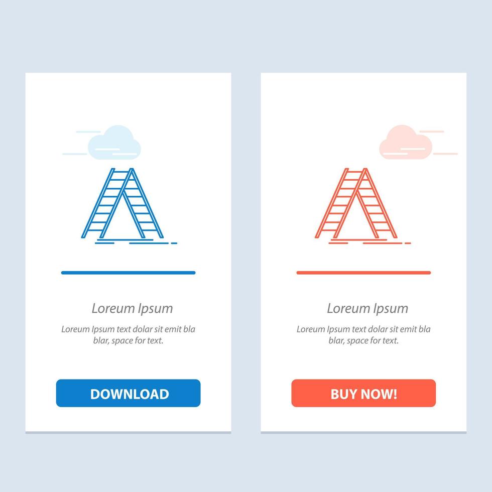 Ladder Building Construction Repair  Blue and Red Download and Buy Now web Widget Card Template vector