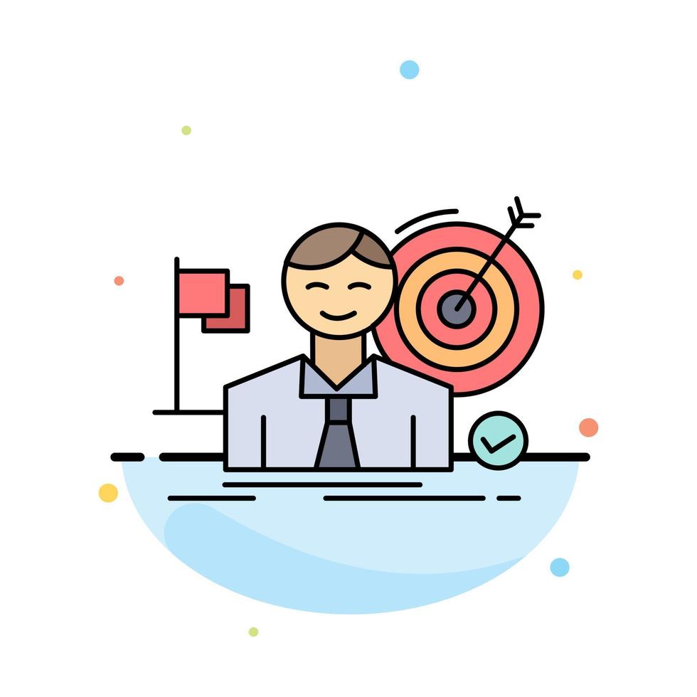 business goal hit market success Flat Color Icon Vector