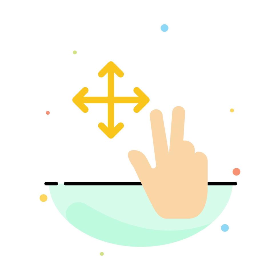 Finger Gesture Hold Abstract Flat Color Icon Template vector