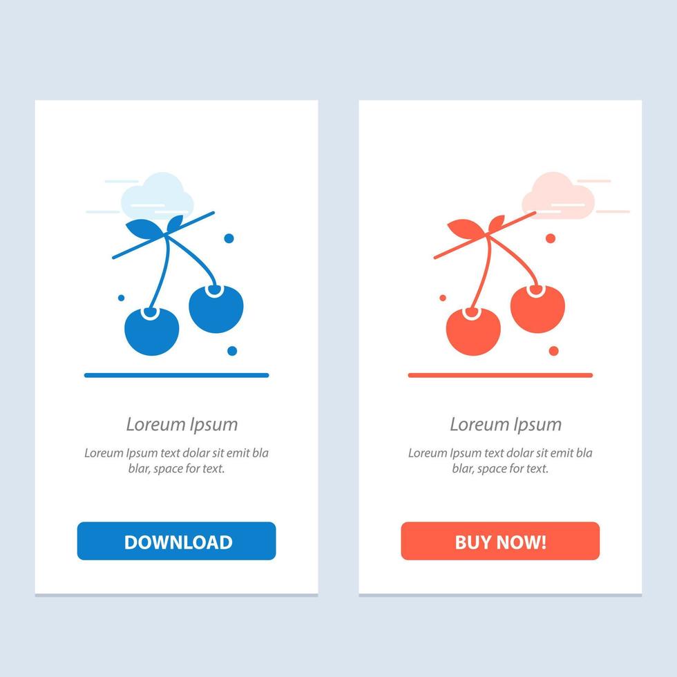 Berry Cherry Food Spring  Blue and Red Download and Buy Now web Widget Card Template vector