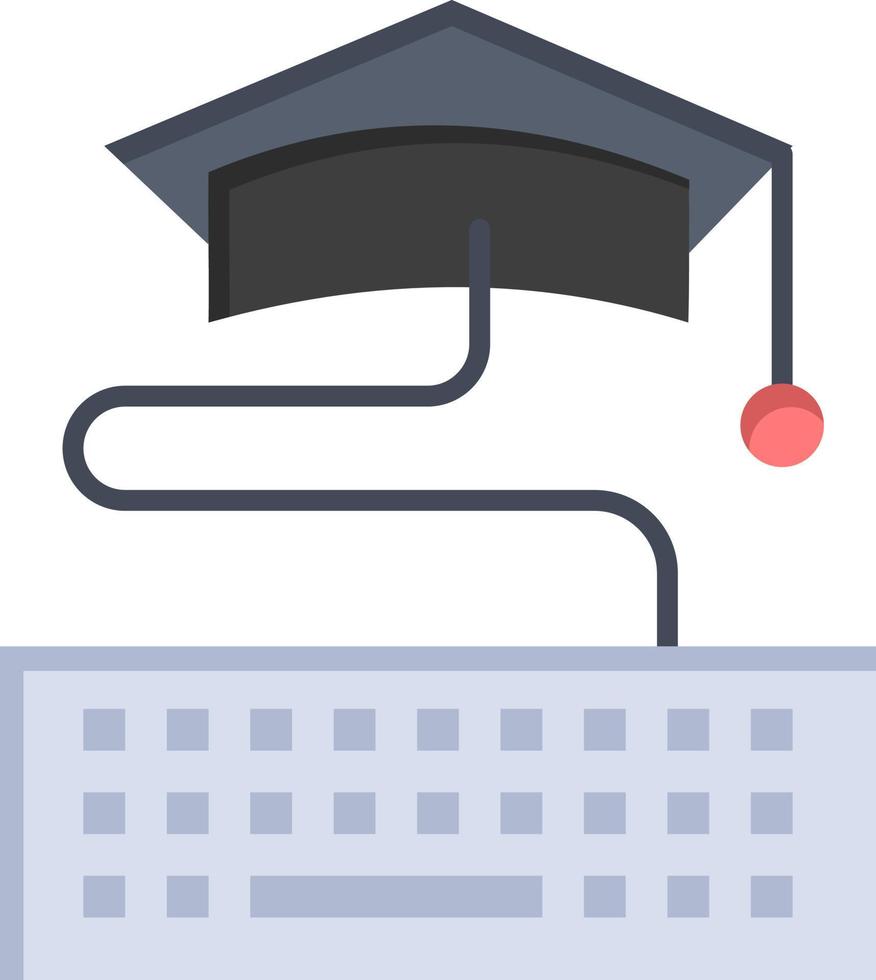 Key Keyboard Education Graduation  Flat Color Icon Vector icon banner Template