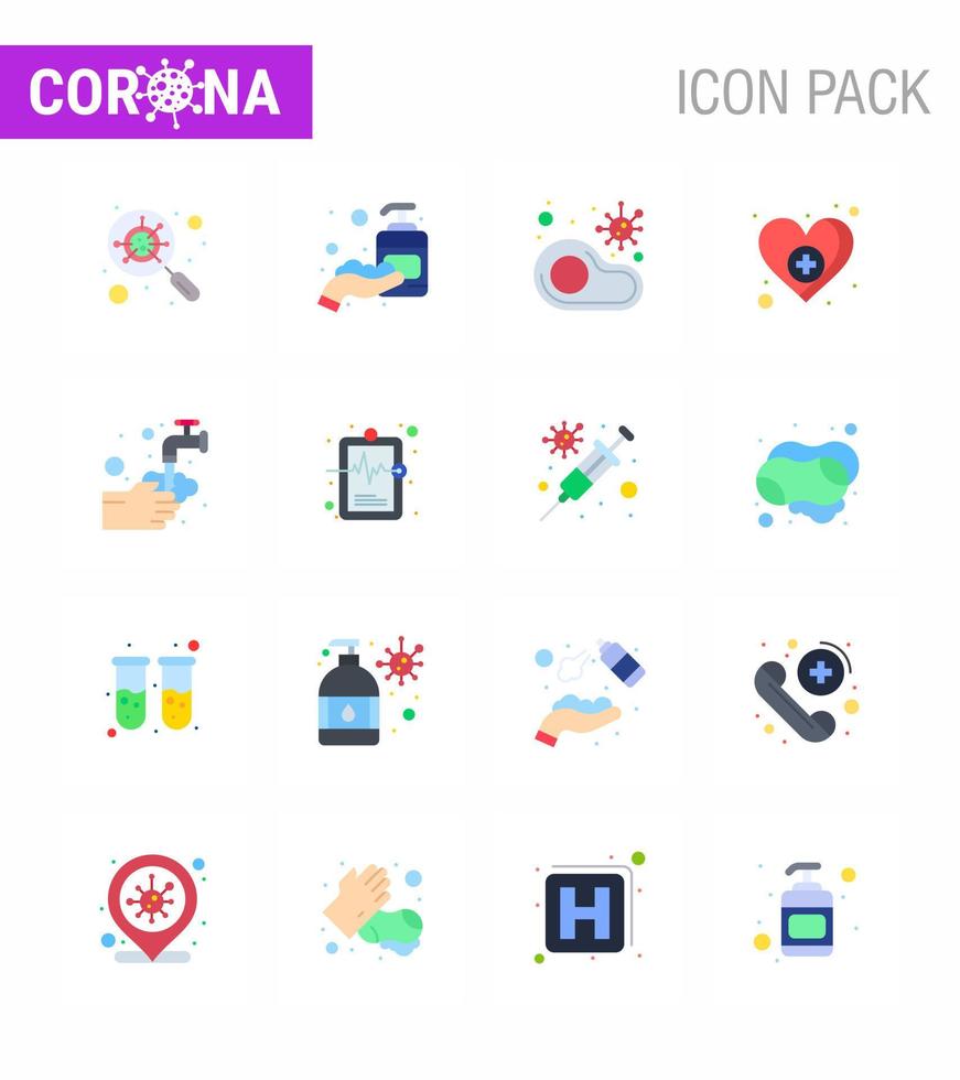 conjunto de iconos de prevención de coronavirus 25 cuidado azul amor corazón infectado restaurante coronavirus viral 2019nov enfermedad vector elementos de diseño