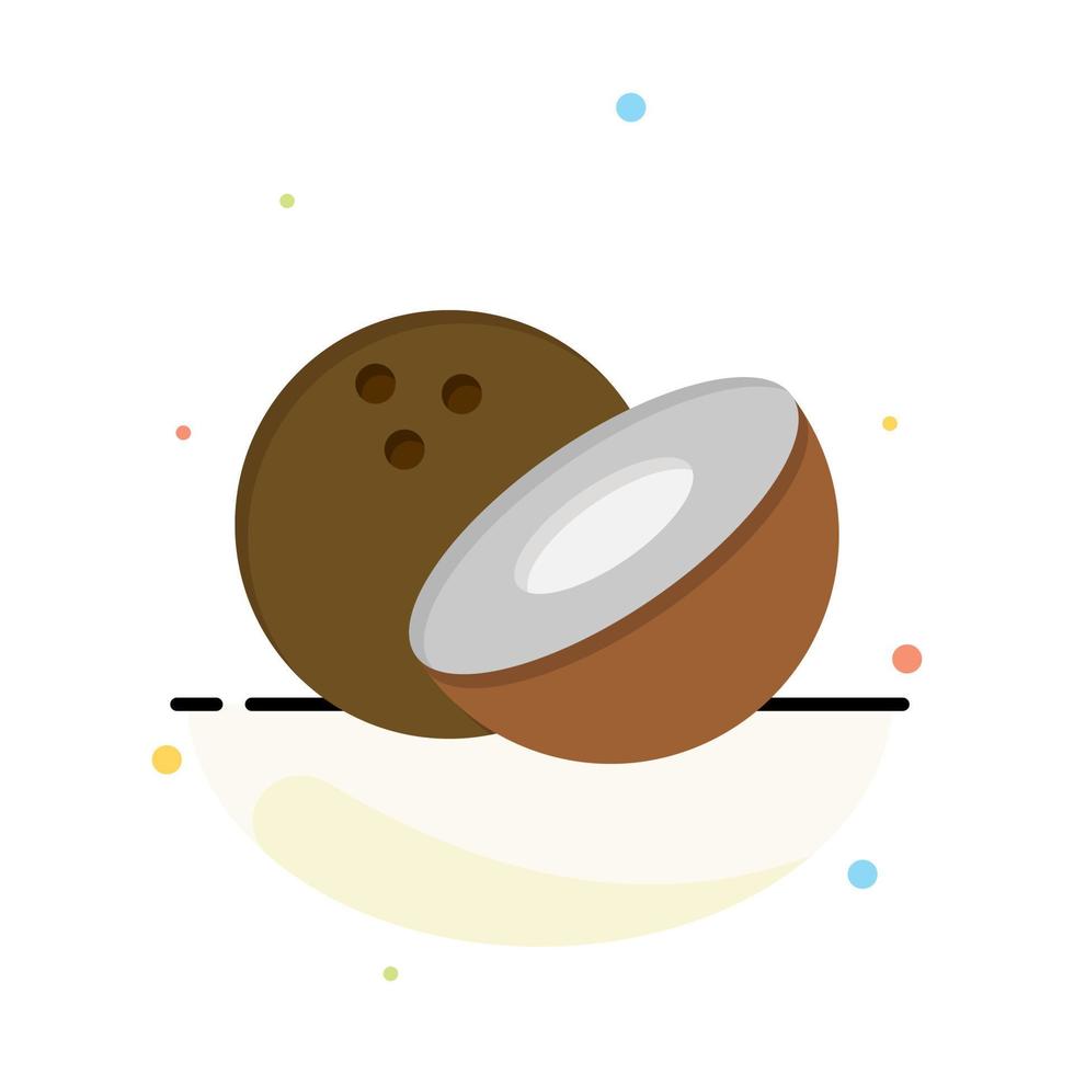 Coconut Food Abstract Flat Color Icon Template vector