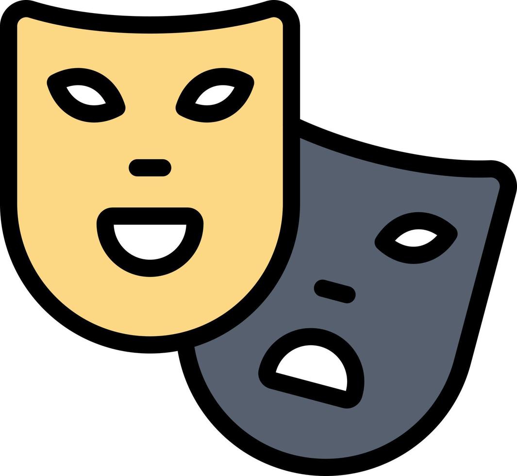 Masks Roles Theater Madrigal  Flat Color Icon Vector icon banner Template