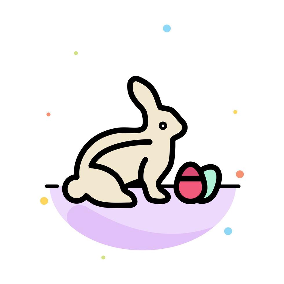 Rabbit Easter Baby Nature Abstract Flat Color Icon Template vector