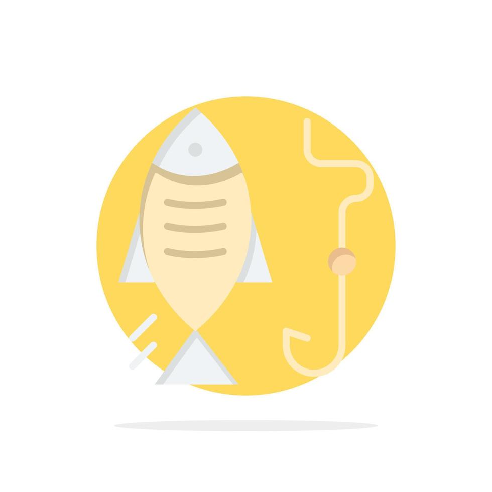 Fishing Fish Hook Hunting Abstract Circle Background Flat color Icon vector