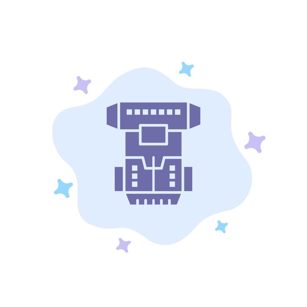 Box Chamber Cryogenic Cryonics Cryotherapy Blue Icon on Abstract Cloud Background vector