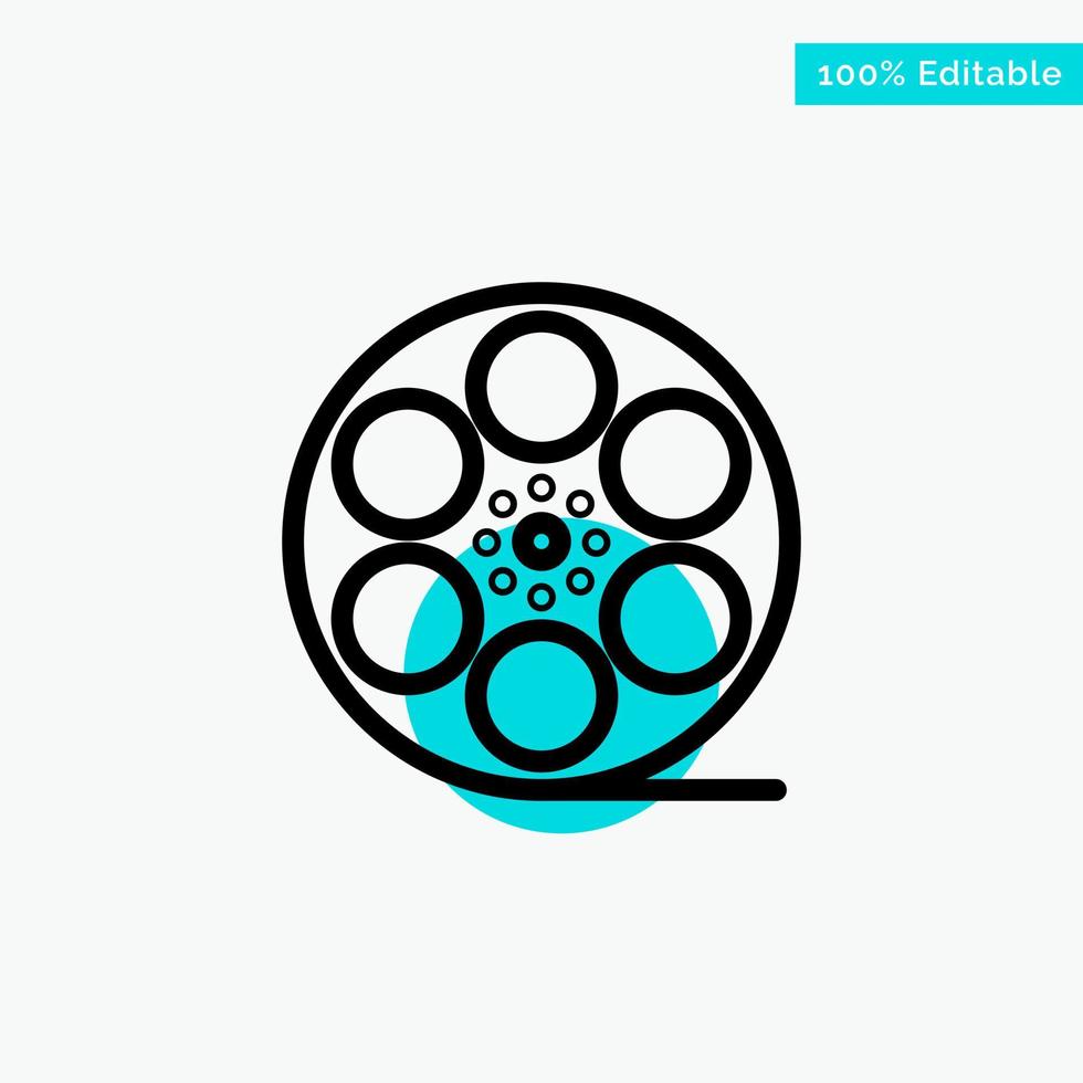 Movies Play Video American turquoise highlight circle point Vector icon