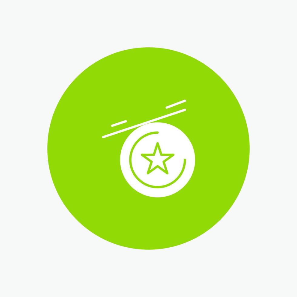 Star Medal white glyph icon vector