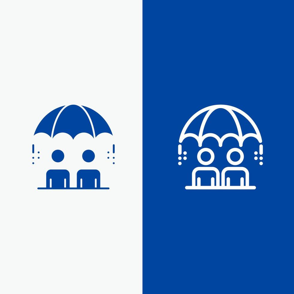 Business Management Modern Risk Line and Glyph Solid icon Blue banner Line and Glyph Solid icon Blue banner vector