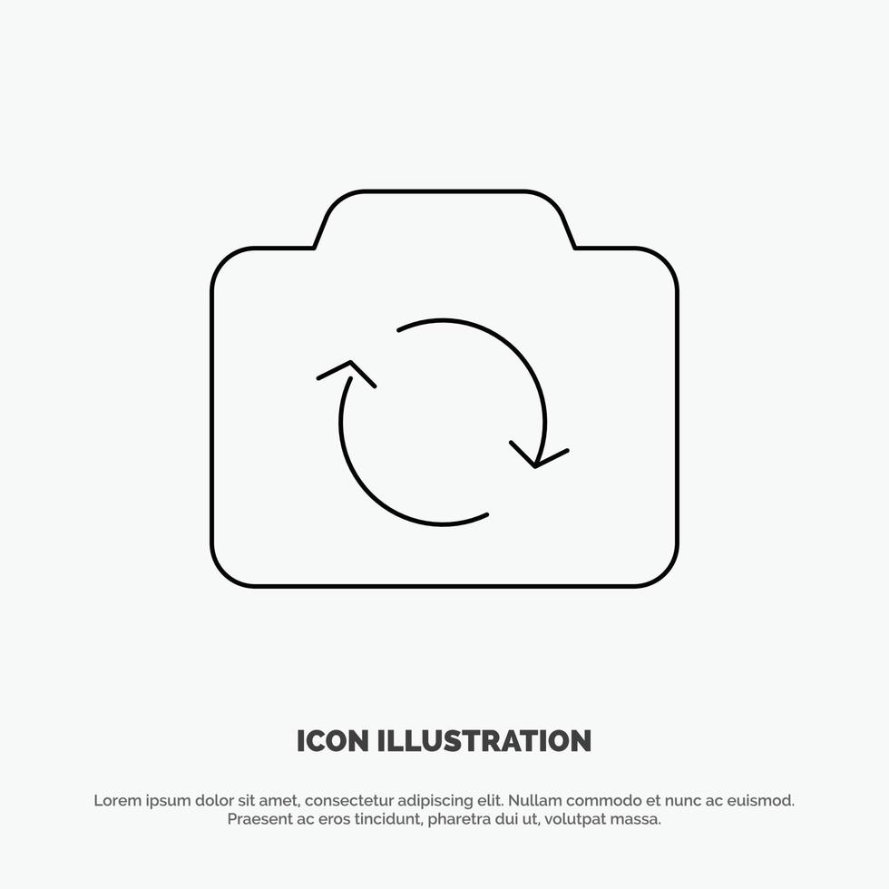 Camera Refresh Basic Ui Line Icon Vector