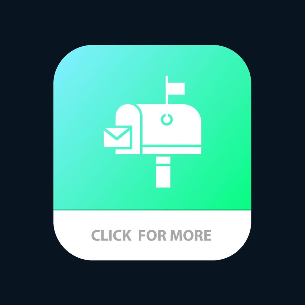 correo postal buzón oficina de correos botón de la aplicación móvil android e ios versión de glifo vector