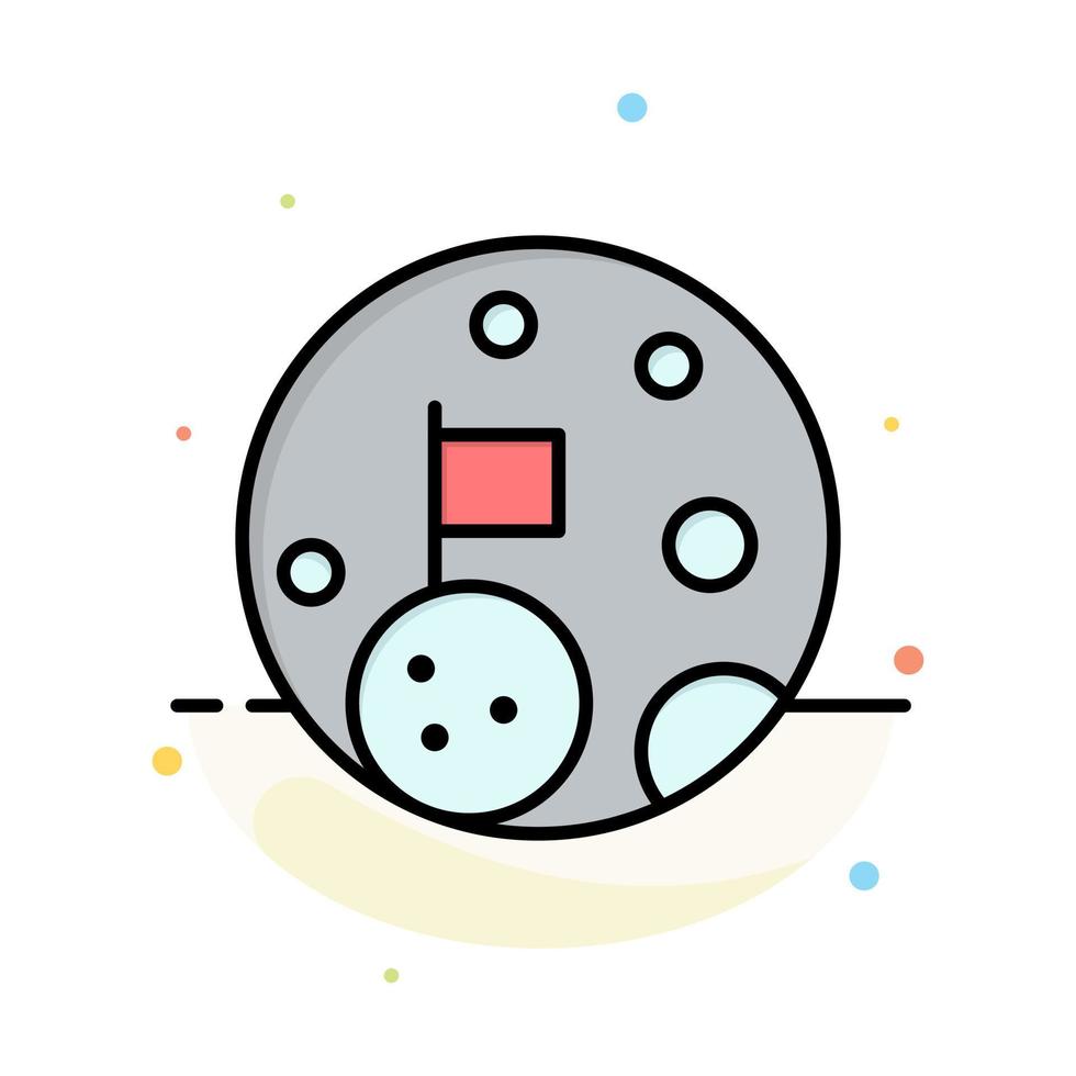 Moon Flag Space Planet Abstract Flat Color Icon Template vector