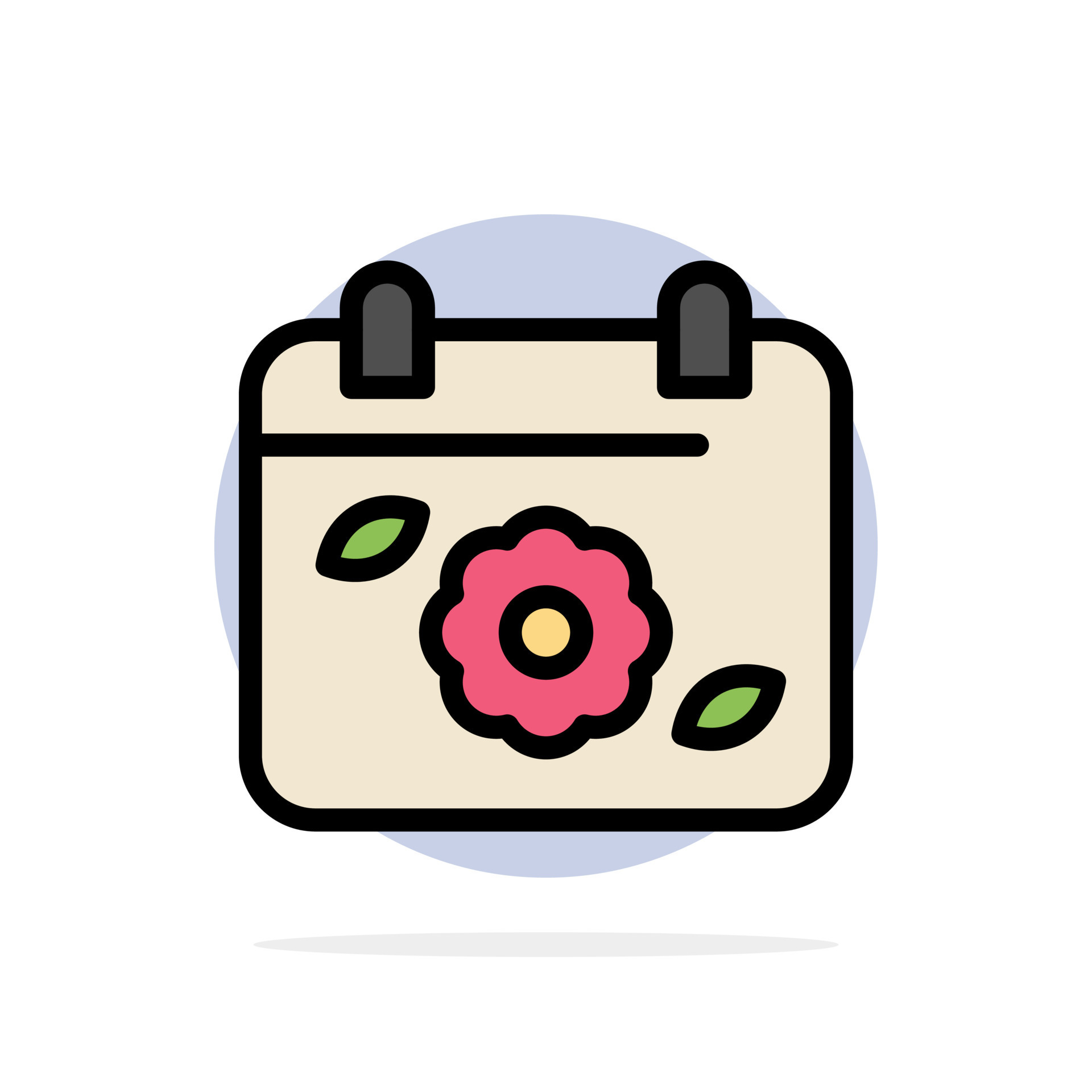 Calendar Flower Date Spring Abstract Circle Background Flat color Icon 17967061 Vector Art at