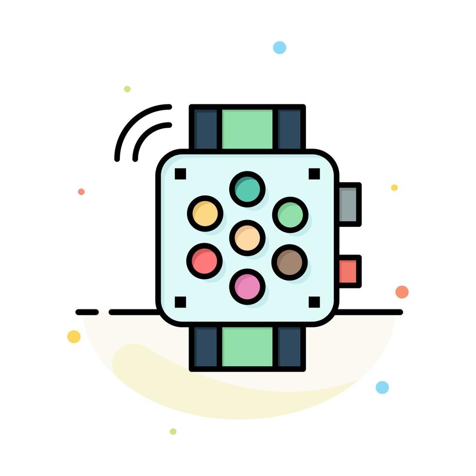 Watch Hand Watch Timer Education Abstract Flat Color Icon Template vector